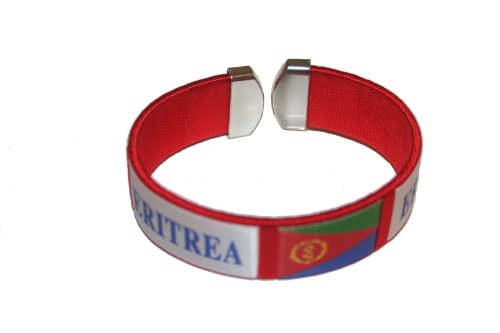 SUPERDAVES SUPERSTORE Eritrea Red Country Flag Thick C' Bracelet Wristband.for Adults & Teens. New