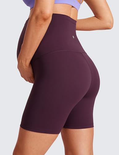 Image of CRZ YOGA Maternity Biker Shorts 6 inch | Butterluxe, Extremely Soft, Gentle Compression, Yoga, Super High Rise, U-shaped Belly, Pregnancy and Postpartum