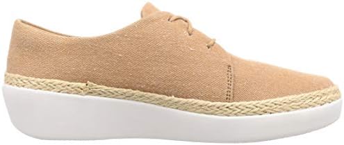 FitFlop K94 Women's Superderby Lace Up Shoe, Beige Shimmer-Denim - 5 M US | Image 5