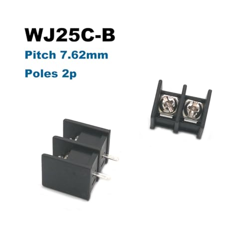 Conector de cable para PCB de 6 pines y paso 7,62mm compatible con regleta de tornillo 2