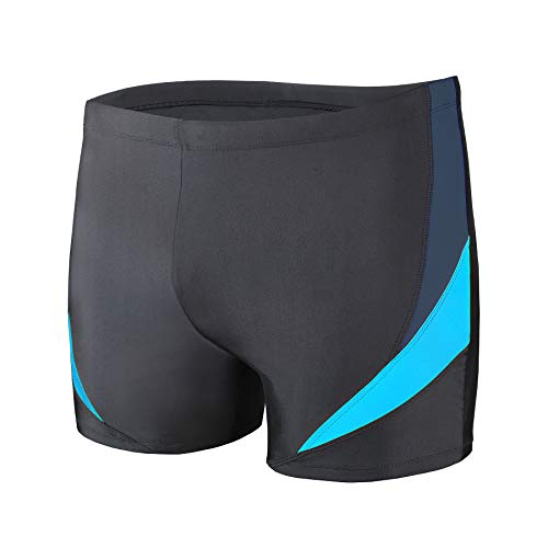 WHCREAT Bañadores de Hombre, Traje de Baño de Secado Rápido Pantalones Cortos de Natación Elásticos, Gris Azul, XL