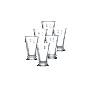 La Rochere Napoleon Bee Glasses Set Of 6 – 11.5 oz, Old Fashioned Glasses w/ The French Bee Embossed Design, Fine French Glassware, Drinking Glasses, Heavy Water Glasses, Dishwasher Safe Juice Glasses
