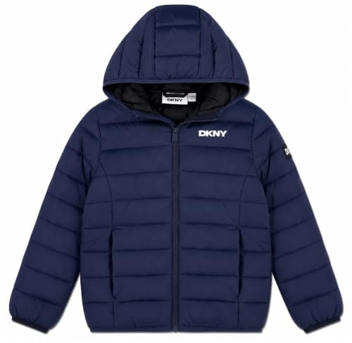 Image of DKNY Boys Winter Jacket, Midweight Puffer Coat, Weather Resistant, Hooded