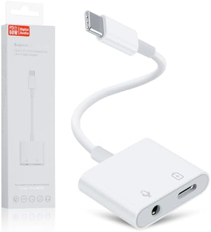 【60W PD急速充電·ゲーム7.1ch ·Hifi】2in1 Type-C イヤホン変換 ケーブル タイプC イヤホンジャック 3.5mm Aux端子 USB-C PDイヤホン 充電アダプター音声通話可能/音量調節/音楽 iPhone15 iPad Pro iPad Air4/Galaxy S21/S20/note10/など