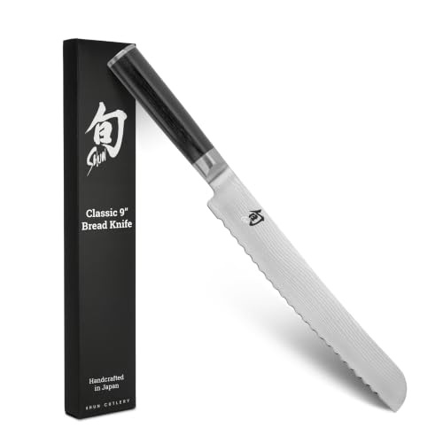 Shun Classic 9" Bread Knife, Handcrafted Japanese Serrated K...