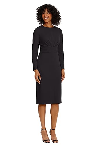 Image of Maggy London Women's Dresses Wide Waistband and Tuck Details Office Career Workwear Event Occasion Guest of
