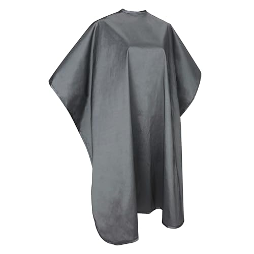 Capa para corte y lavado de cabello impermeable de nailon y poliéster plateada miniatura 2