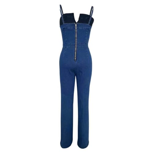 Combinaison pantalon femme été manches courtes casual fluide | Jumpsuit élégant couleur unie A104