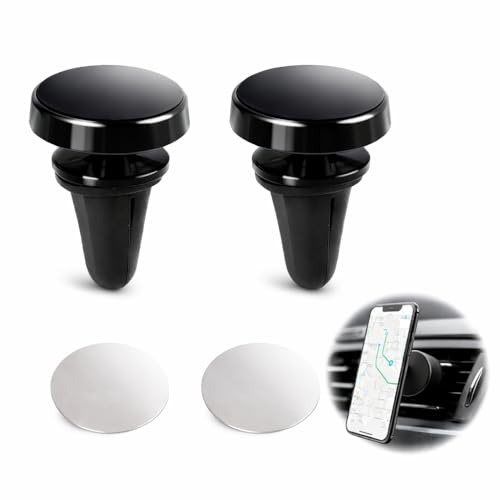PaYuanRaoTi 2PCS Support Telephone Voiture Magnetique, Support Telephone Voiture Magnetique pour Grille De Ventilation, Porte Telephone Voiture Aimante Stable...