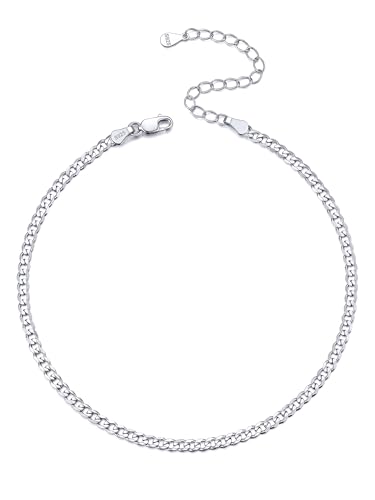 ChicSilver 925 Sterling Silver Ankle Bracelets for Women Men 2.8mm