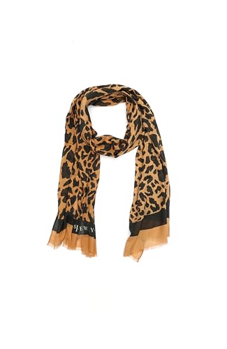 kate spade new york Women's Regal Leopard Oblong Scarf, Stylish Fashion Accessory for Women, panela/black, OS