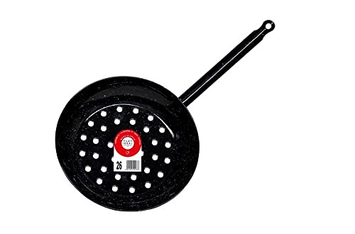 La Ideal sartén para castañas (esmaltado, Plata, 26 cm, Paquete de 12