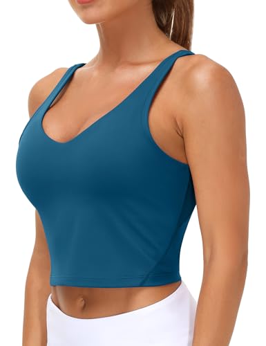 Image of THE GYM PEOPLE Womens' Sports Bra Longline Wirefree Padded with Medium Support