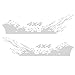 Lot de 4 autocollants pour voiture 4 x 4 Off Road (40 x 10 cm) + décalcomanie graphique (190 x 50 cm) pour voiture, camion, accessoires extérieurs, blanc