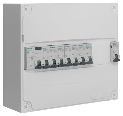 SIEMENS Tableau 1 Rangée Pré-équipé avec 1 Interrupteur Différentiel 40A Type AC et 8 Disjoncteurs