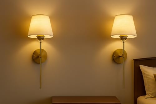 Image of Premium Brass Finish Wall Lamp (with Bulb) Lamp for Bedroom, Living Room, Restaurants, Dining, Coffee Shop, Home Etc. (Pack of 2)