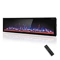 MAISON ARTS 72" Electric Fireplace Wall Fireplace/Recessed Fireplace 72 Inch with Remote Control&Touch Screen,1500/750W-8hrs Timer,Adjustable Flame Color, Log Set & Fake Charcoal & Crystal Inserts