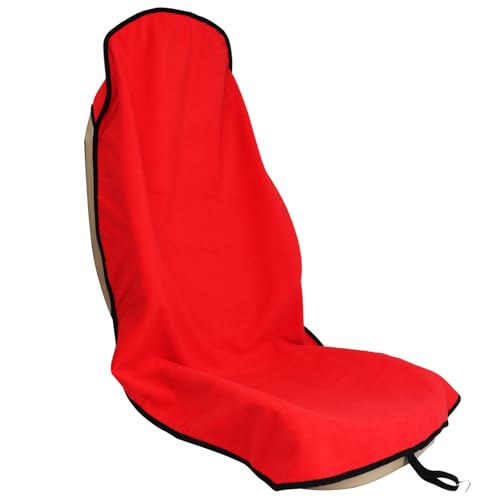 Image of Car Seat Cover Protector Front Seats,for Gym Workout,Running,Swimming,Beach and Hiking,Waterproof Sweat Towel Bucket Seat Covers for Cars SUV Trucks (Red, 1Pcs)
