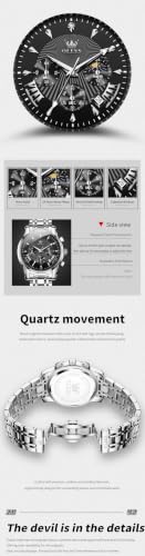Image of OLEVS Watch for Men Classic Business Dress Analog Quartz Stainless Steel Waterproof Luminous Date Diamond Men Silver Watch