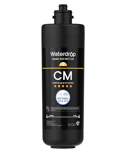 Image of Waterdrop WD-10CM Water Filter Replacement for Waterdrop TSB-CM 3-Stage Under Sink Water Filter System, 12 monthsUnder Sink Water Filtration System, Reduces Chloramine Bad Taste & Odor