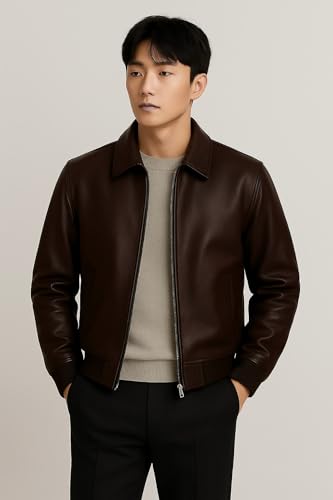 Image of Blaq Ash Men's Black Faux Leather Biker Jacket with Removable Hood, Full-Zip Closure