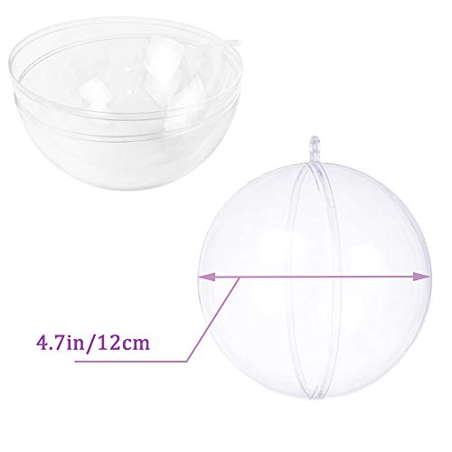 10 Sets Clear Fillable Ornaments Ball Large Transparent Plastic Craft Ornament Balls,120Mm Christmas Tree Balls For New Years Wedding Party Decor #TOP1