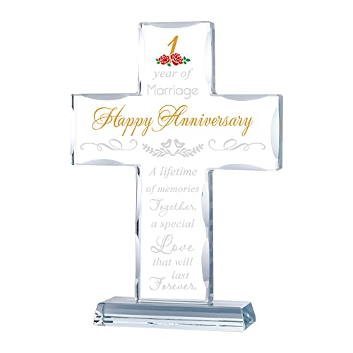 YWHL 1st Wedding Anniversary Cross, 1 Year for Couple, Cross