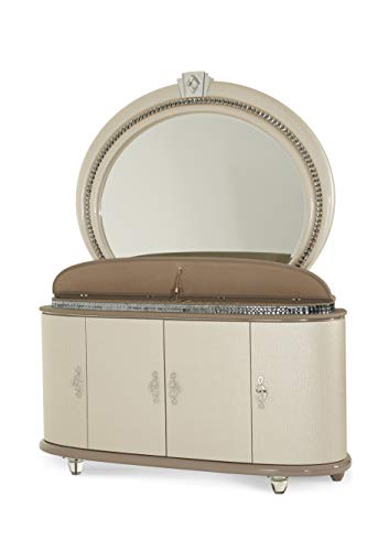 Aico Overture Bedroom Set In Creamy Pearl Includes Assembly With Setup To Room Of Choice Eastern King Bed 2 Nightstands Dresser Oval Mirror And Door Chest Buy Online In Jamaica At