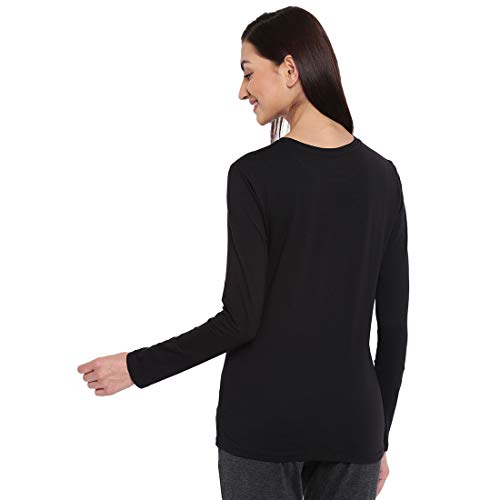 Image of Enamor Essentials Full Sleeve Round Neck Slim Fit Stretch Cotton Lounge Tshirt for Womens-E157