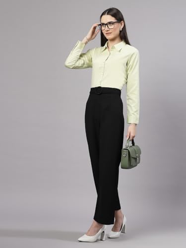 Image of Style Quotient Women Solid Chambrey Regular Formal Shirt