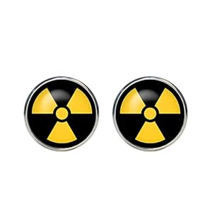 Radioactivity Shirt Manchetknopen Straling Symbool Vintage Merk Mode Plated Bruiloft Glas Manchet Mens Gift Sleeve Knop