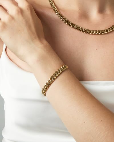 Pulsera Miami Cuban chapada en oro 14k 8.5 pulgadas miniatura 5