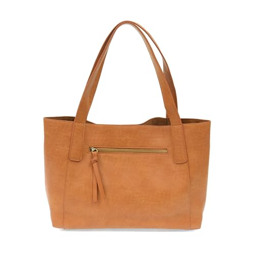 Image of Joy Susan Womens Vegan Leather Lottie Medium Tote with Removable Crossbody Bag - Cognac