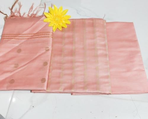 Image of STB-SILK TEXTILES BHAGALPUR Women's Bhagalpuri Cotton Silk Unstitched Salwar Suit Dress Material With Dupatta