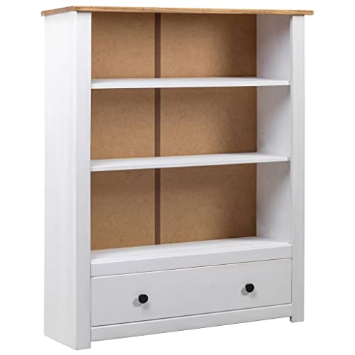 vidaXL Bibliothèque Etagère à Livres Meuble de Rangement Armoire de Stockage Chambre à Coucher Maison Intérieur Blanc 80x35x110 cm Bois de Pin Massif