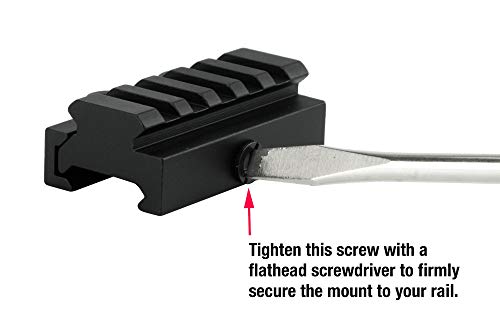 Monstrum Tactical Low Profile Picatinny Riser Mount with Quick Release, for Red Dots, Scopes, and Optics (0.5 inch H x 2.5 inch L)