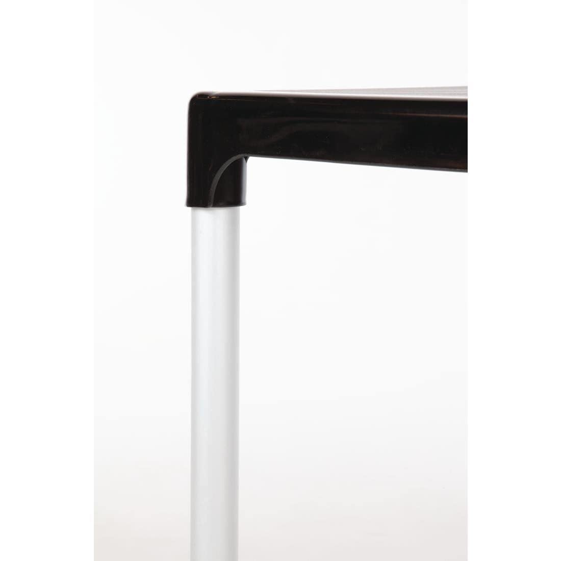 Bolero GJ970 Tisch mit Aluminium Beine, PP, quadratisch, 750 mm, schwarz, 720(H) x 750(W) x 750(D). Parasol hole: 36mm