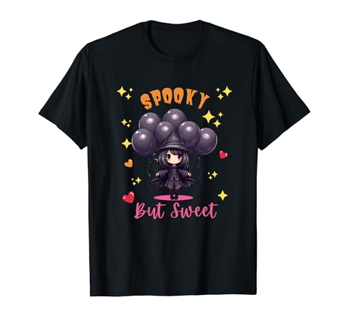 Espeluznante pero dulce, gótico espeluznante con globos negros para Halloween Camiseta