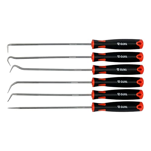 YATO YT-08428, Long Pick and Hook Set 6 Pcs 240mm Long, Soft Grip Handles