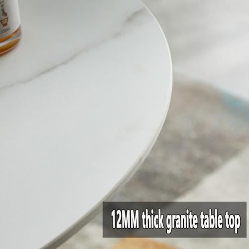 Table de salle à manger compacte avec piédestal métal pour petits espaces - 4