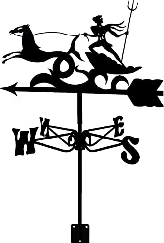 Alfusa Weather Vane Dragon And Witch Stainless Steel Weathervane Durable Retro Farm Scene Garden Stake Weathercock Measuring Tools For Patio Yard Decoration #TOP1