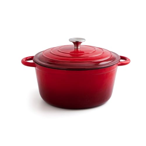 Bidasoa Fierro Cocotte Hierro Fundido Esmaltado 24cm, 3,7l Hierro Apto Vitrocerámica Apto Inducción Extra Resistente