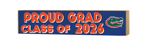 KH Sports Fan Florida Gators Class of 2026 Wood Block Sign, Engineered Wood, 3x13 Inches, Blue, Rectangular, Graduation Sports Theme