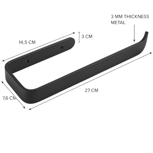 Image of Napkin Hanger for Washbasin | Hand Towel Hanger for Bathroom Accessories | Towel Ring | Napkin Holder -(Black - Powder Coated)-27L x 7.5W x 3H