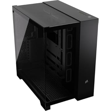 CORSAIR Capa de PC de câmara dupla ATX de torre média 6500X – vidro temperado panorâmico – compatível com placa-mãe de conexão reversa – sem ventiladores incluídos – preta