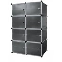 Scarpiera Metallica 8 Livelli AISIR - Scaffale Portascarpe Impilabile, Con Tendina Antipolvere, 42x30x124 Cm, Nero - Foto 5