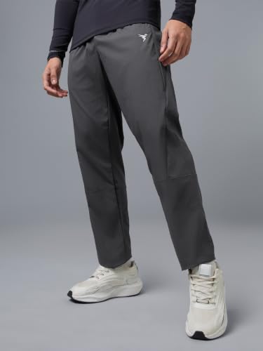 Image of TECHNOSPORT Men's Solid Slim Fit Sports Track Pants with TS LYTRA | Quick-Dry, Moisture-Wicking, UPF 50+ & Odour-Resistant Activewear for Gym, Running & Training