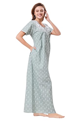 Image of Soulemo Women's Pure Cotton Floor Length Nighty 1682