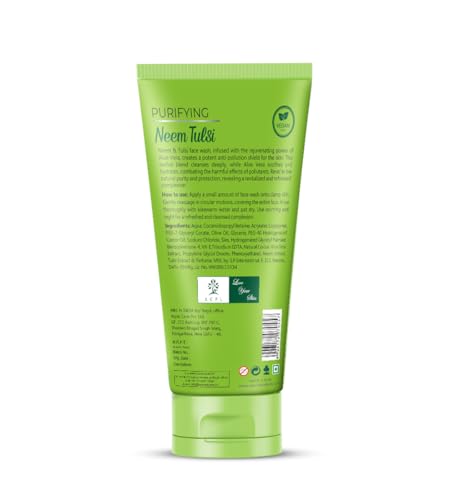 Image of Natura Purifying Neem Tulsi Face Wash | Detoxifying Formula with Aloe Vera | For Blemish-Prone & Oily Skin, Helps Reduce Blackheads | Paraben-Free, Vegan, All Skin Types | 150ml