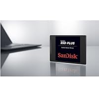 SanDisk SSD Plus interne SSD Festplatte 480 GB (schnelleres Hoch,-Herunterfahren und Laden, Lesegeschwindigkeit 535 MB/s, Schreibgeschwindigkeit 445 MB/s, stoßfest), Festkörper-Laufwerk – Ansicht 2